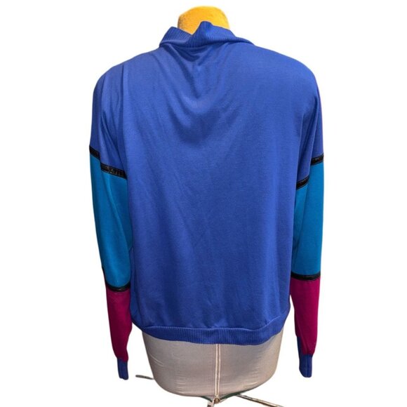 Appel Women’s Vtg Multicolor Color-block Mock Neck Sweater, Size XL, Retro - Picture 3 of 6